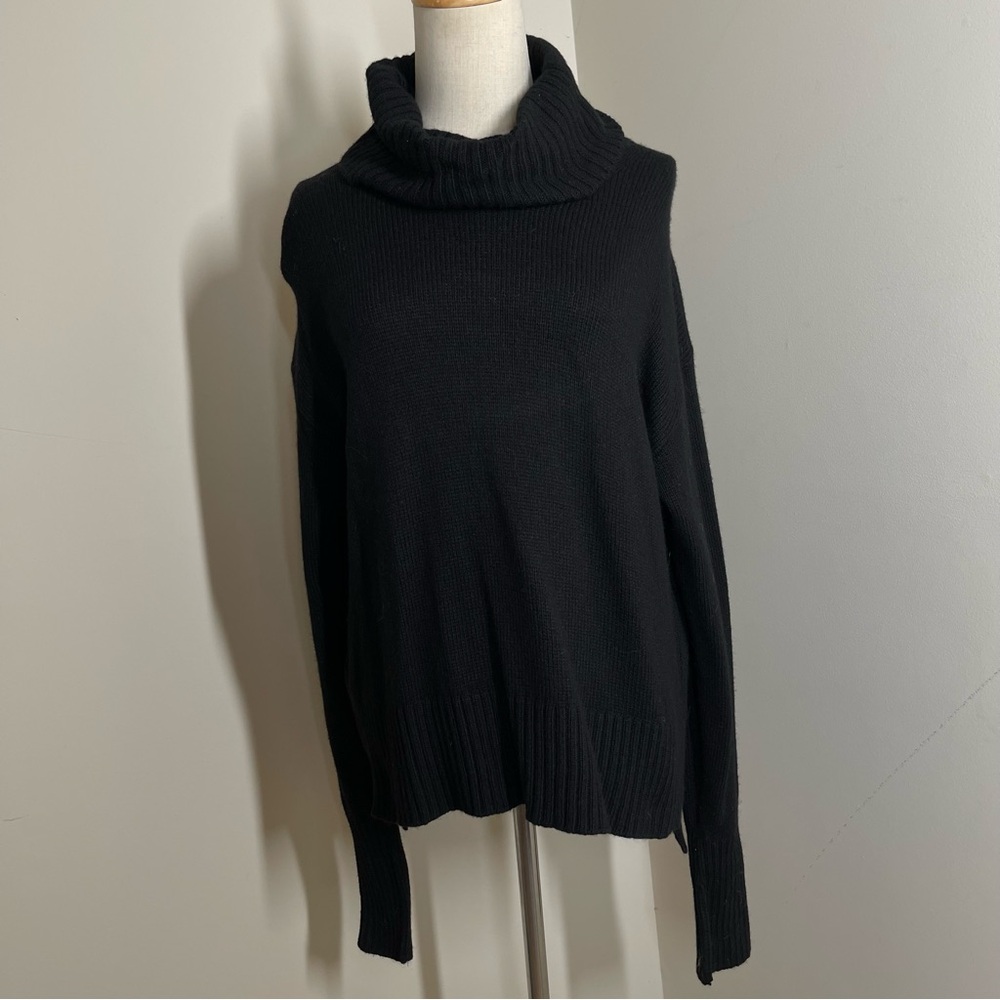 Anthropologie Thick Black- SZ XS -Long Sleeve Turtleneck Cozy Sweater